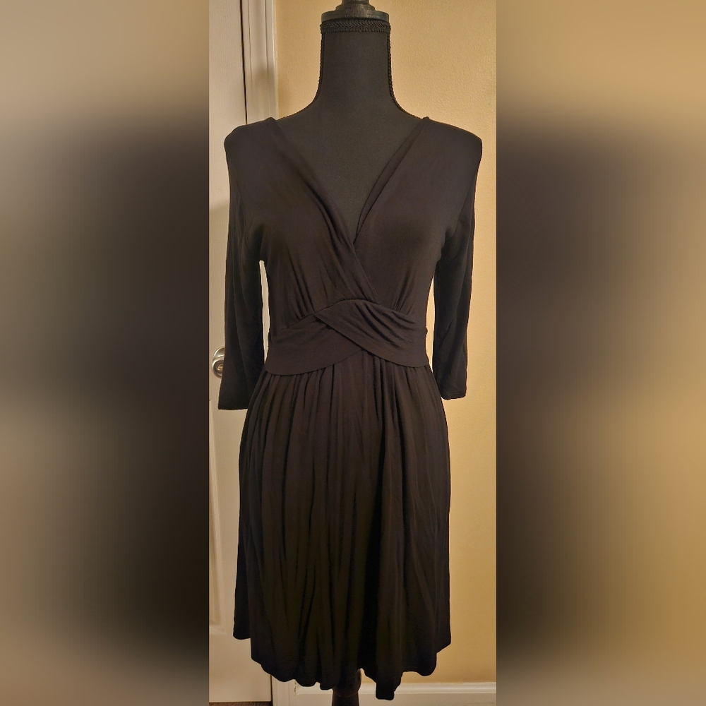Comfortable Black Wrap Dress